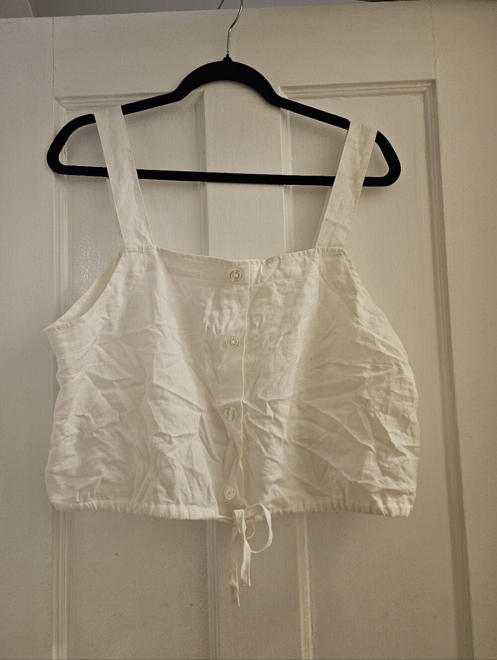 A New Day Women’s White Button-Front Crop Tank Top